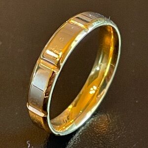 3mm gold silver stainless steel ring